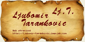 Ljubomir Taranković vizit kartica